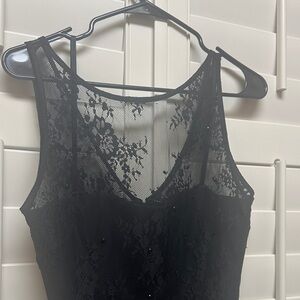 Pearl by Georgina Chapman Black Lace Mini Dress